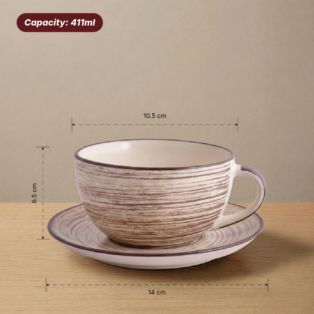 Classic Brew Cup & Saucer Set — Set of 2, 411 ml
