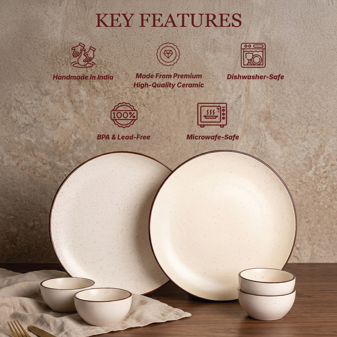 Classic Cream Dinner Set — Set of 6 (2 Dinner Plates, 4 Bowls)