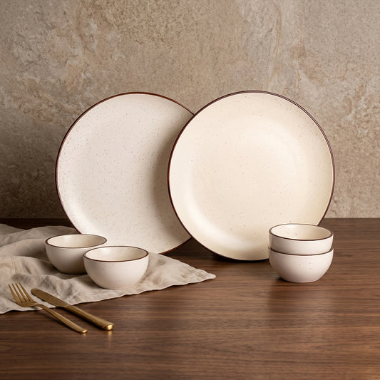 Classic Cream Dinner Set — Set of 6 (2 Dinner Plates, 4 Bowls)