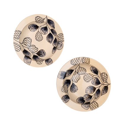 Black Sprig Pasta Plate — Set of 2
