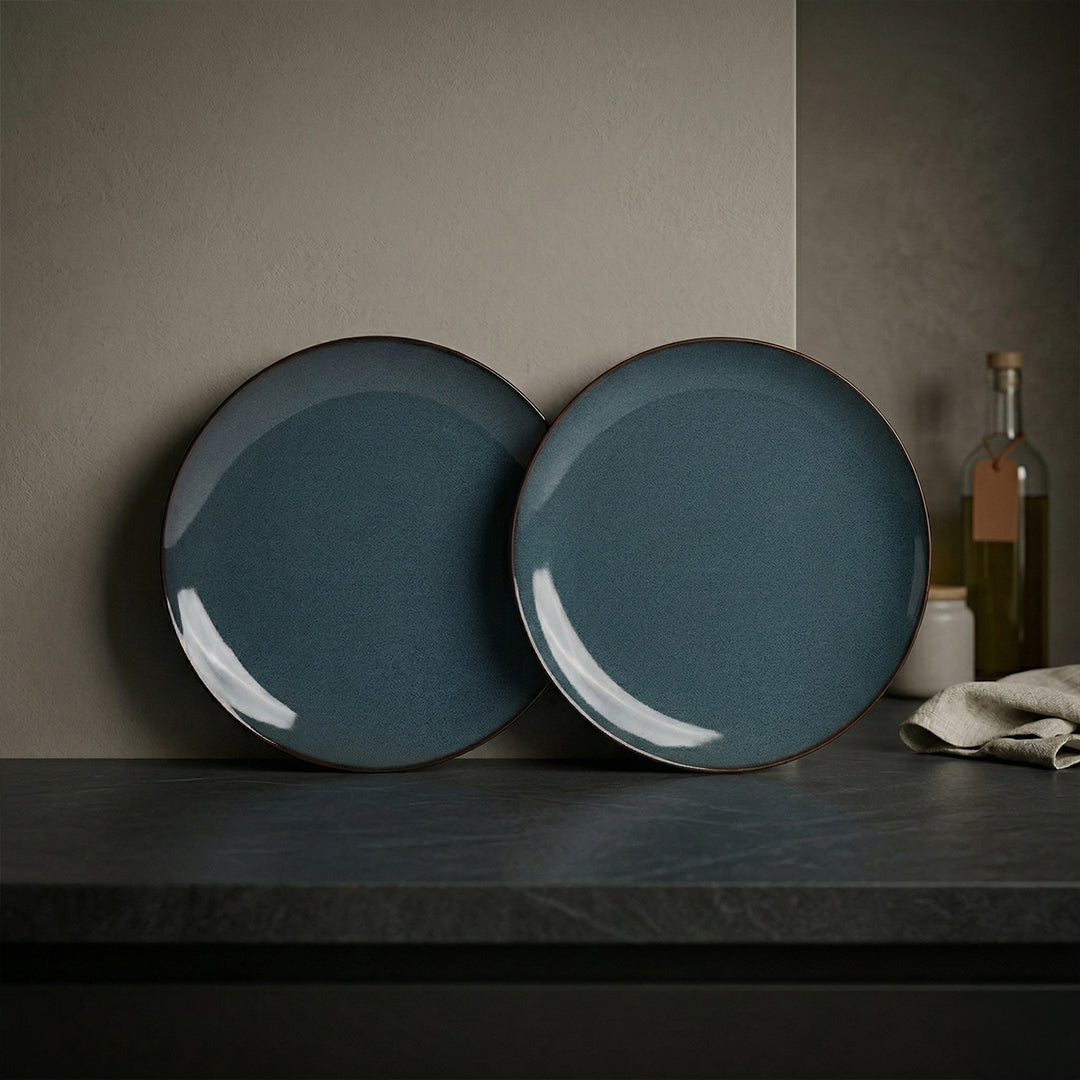 Date Night Dinner Plate Set (Cobalt Blue) — Set of 2