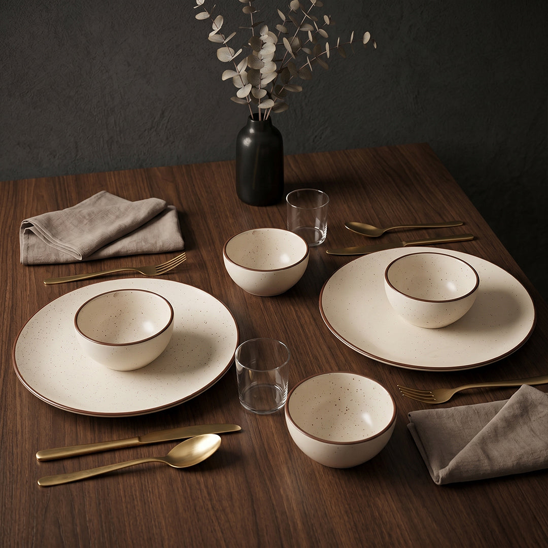 Classic Cream Dinner Set — Set of 6 (2 Dinner Plates, 4 Bowls)
