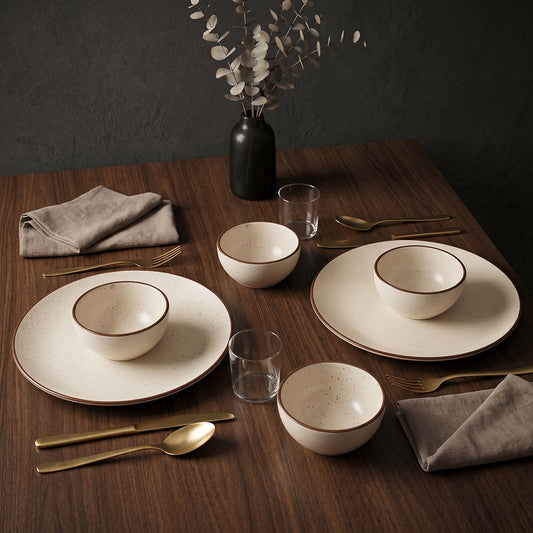 Classic Cream Dinner Set — Set of 6 (2 Dinner Plates, 4 Bowls)