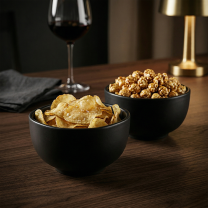 Noir Ceramic Snack Bowl— Set of 4 & 6