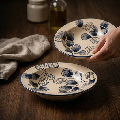 Black Sprig Pasta Plate — Set of 2