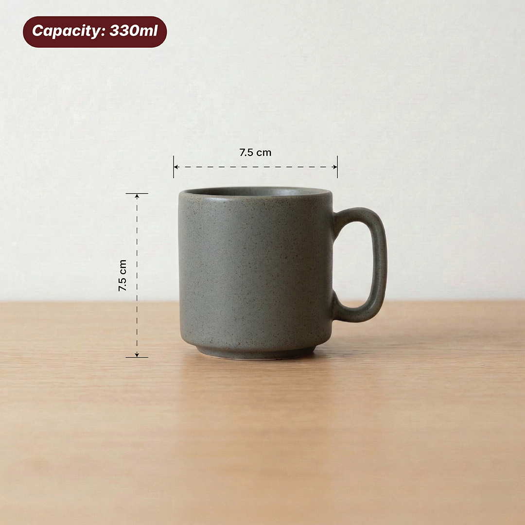 Morning Brew Coffee Mug (Dolphin Green) — Set of 4, 330 ml