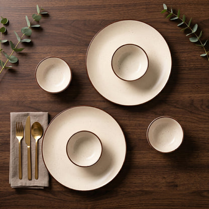 Classic Cream Dinner Set — Set of 6 (2 Dinner Plates, 4 Bowls)