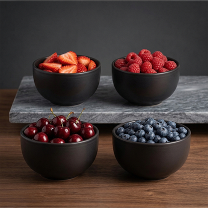 Noir Ceramic Snack Bowl— Set of 4 & 6
