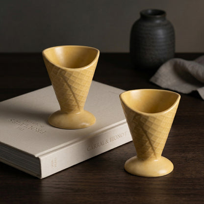Waffle Cone Ice Cream Bowl (Sunshine Yellow) — Set of 6