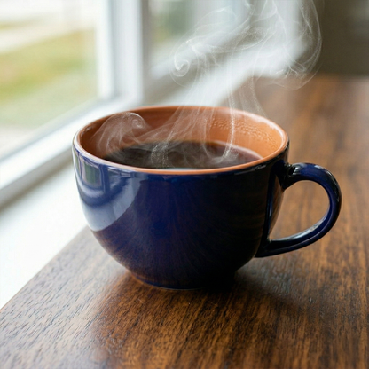 Cobalt Rustic Coffee Mug (Royal Blue) — Set of 2, 442 ml