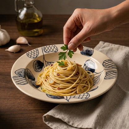 Black Sprig Pasta Plate — Set of 2