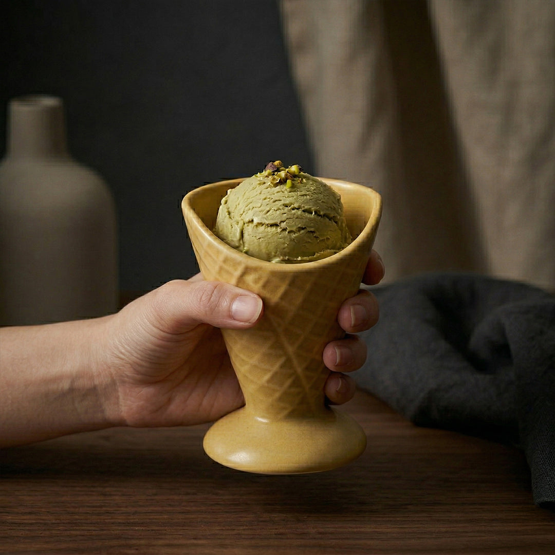 Waffle Cone Ice Cream Bowl (Sunshine Yellow) — Set of 6