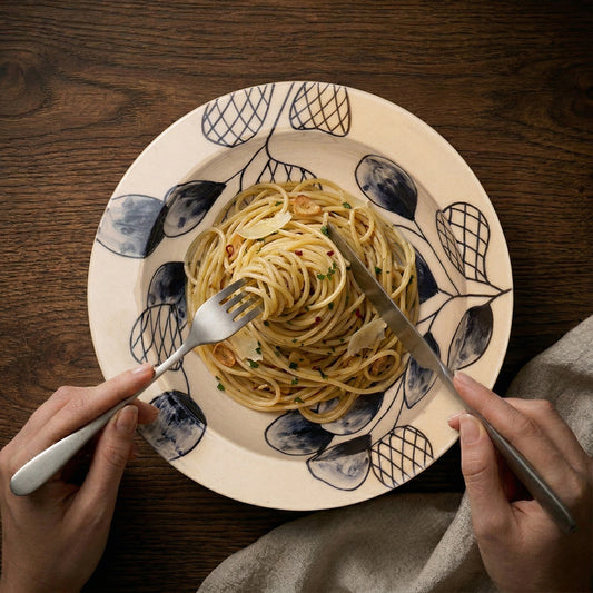 Black Sprig Pasta Plate — Set of 2