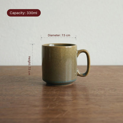 Everyday Classic Coffee Mug (Monsoon Olive) — Set of 4, 330 ml