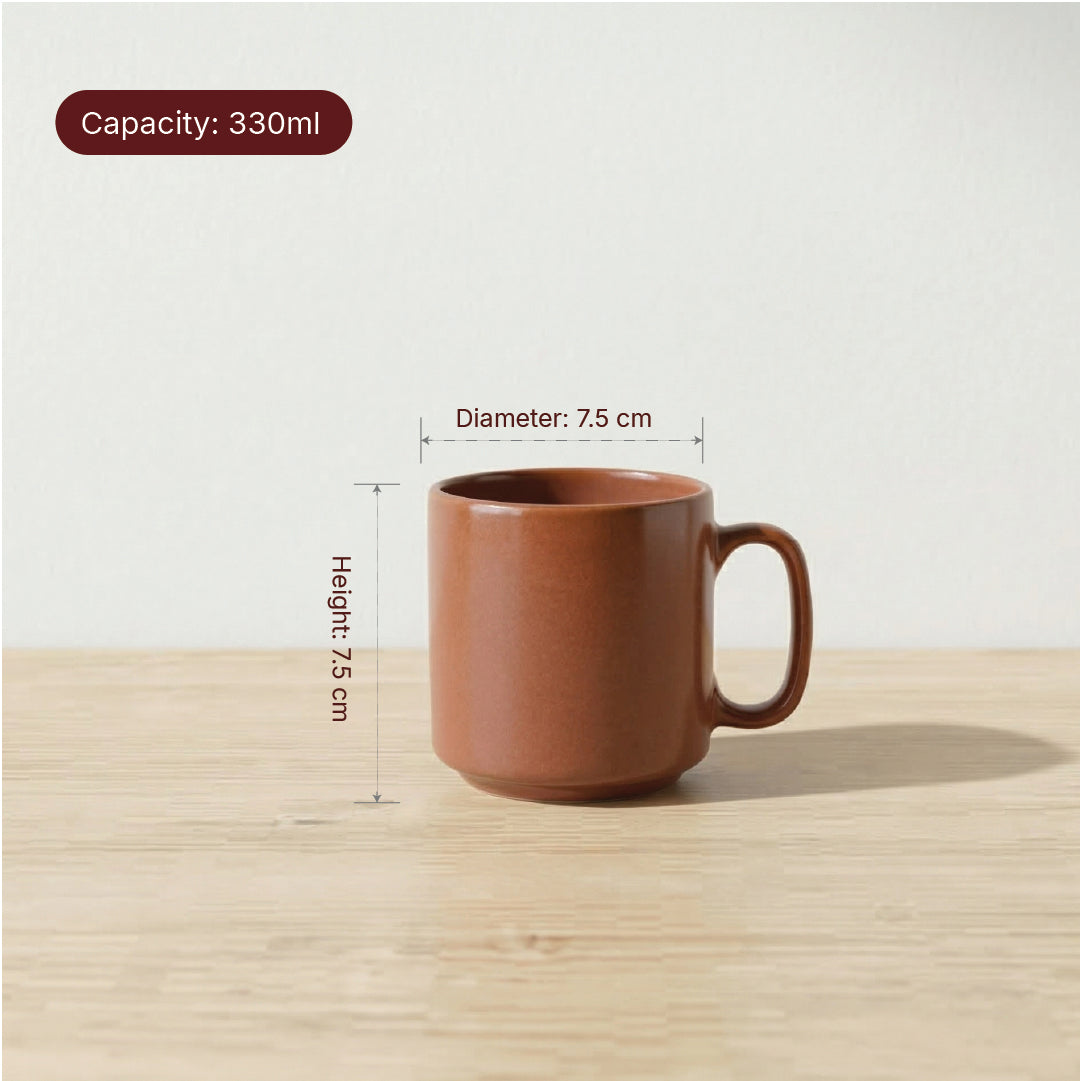Everyday Classic Coffee Mug (Dusty Peach) — Set of 4, 330 ml