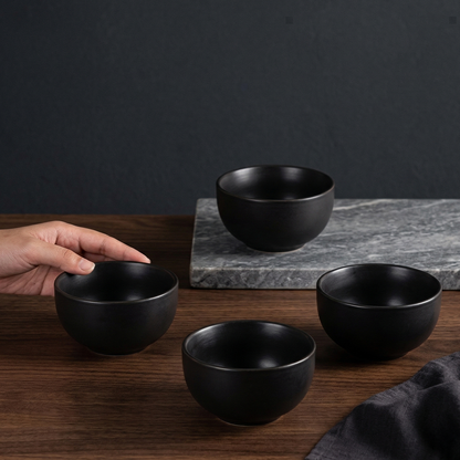 Noir Ceramic Snack Bowl— Set of 4 & 6