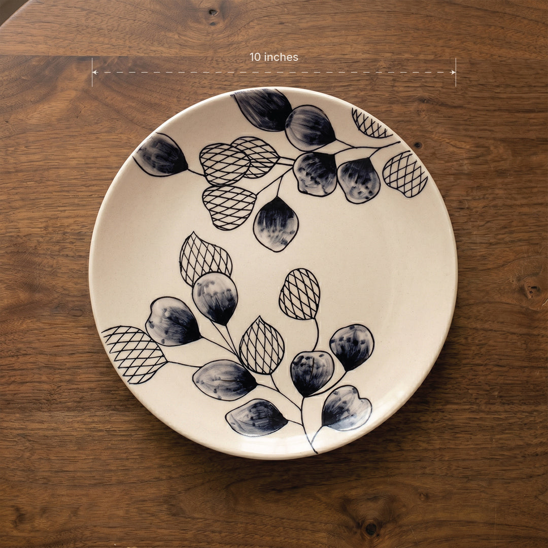 Leaf & Pod Dinner Set — Set of 8 (2 Dinner Plates, 2 Quarter Plates, 4 Bowls)