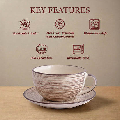 Classic Brew Cup & Saucer Set — Set of 2, 411 ml
