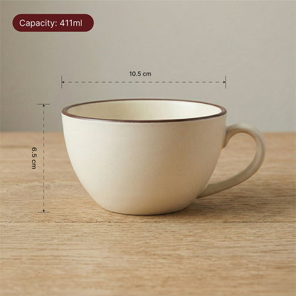 Cream & Cocoa Cappuccino Cup & Saucer Set — Set of 2, 411 ml
