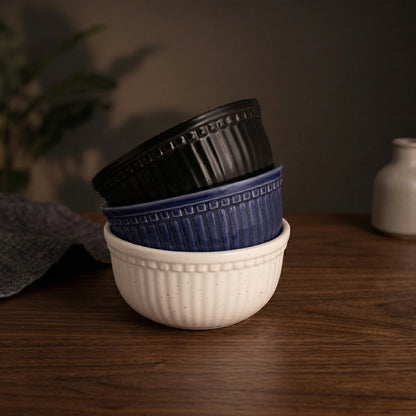 Black Pearl Ceramic Snack Bowl — Set of 2