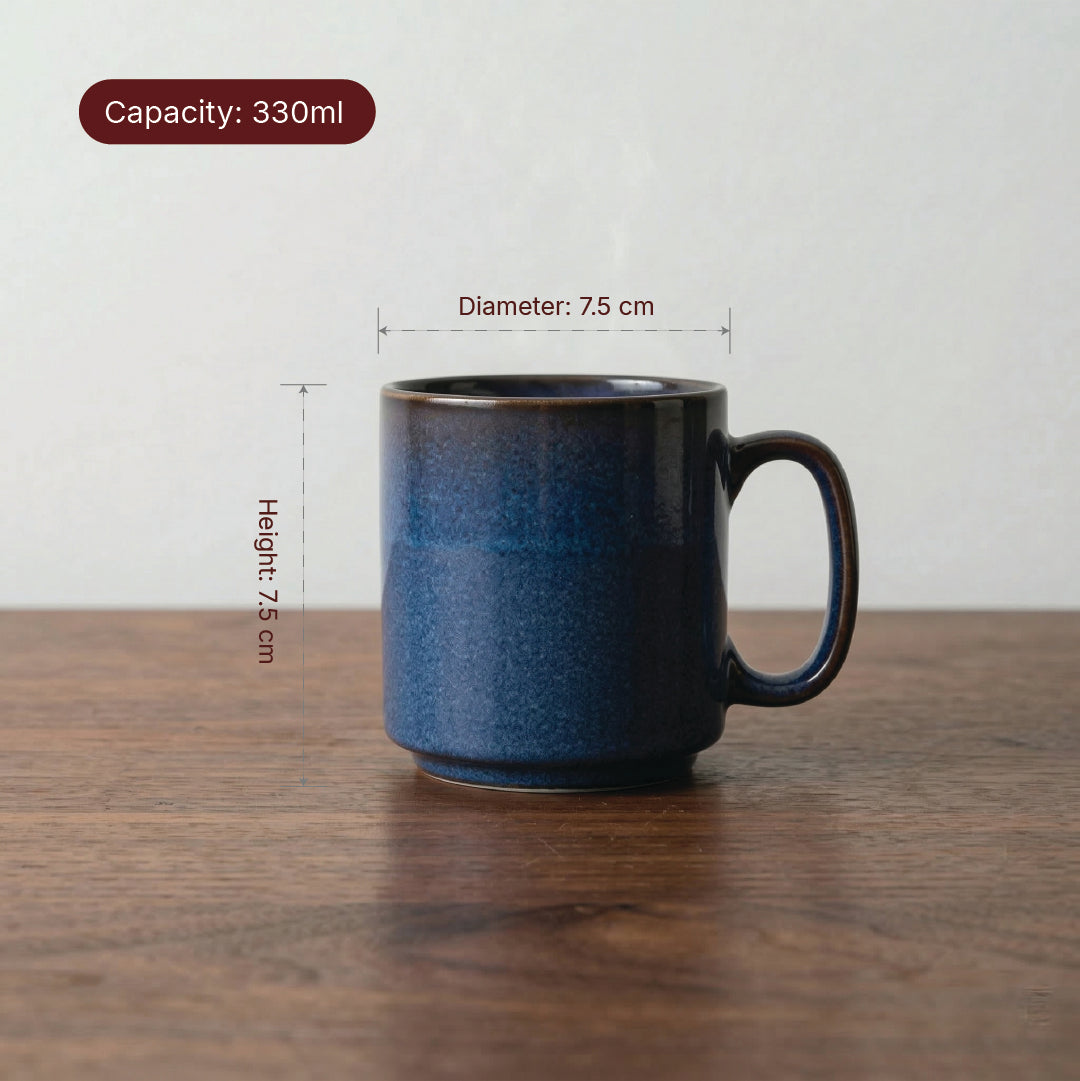 Everyday Classic Coffee Mug (Denim Blue) — Set of 4, 330 ml
