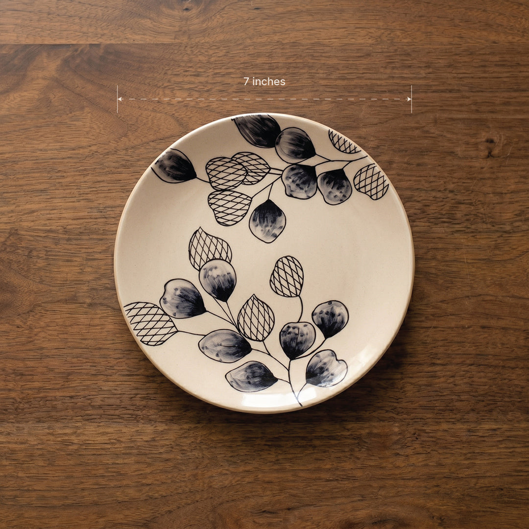 Leaf & Pod Dinner Set — Set of 8 (2 Dinner Plates, 2 Quarter Plates, 4 Bowls)