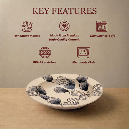 Black Sprig Pasta Plate — Set of 2