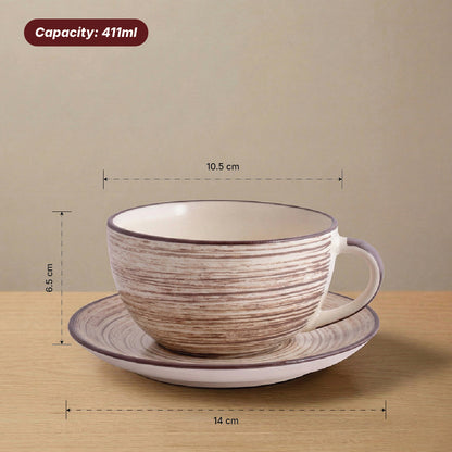 Classic Brew Cup & Saucer Set — Set of 2, 411 ml