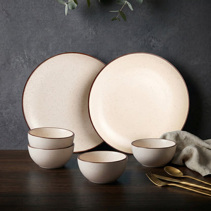 Classic Cream Dinner Set — Set of 6 (2 Dinner Plates, 4 Bowls)