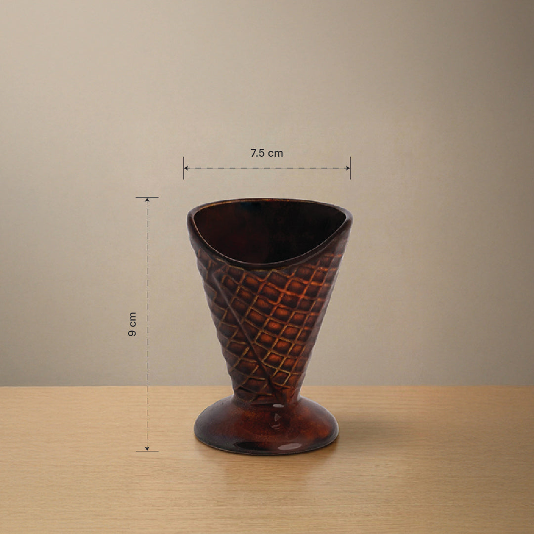 Sunday Scoop Ice Cream Bowl (Chocolate Waffle) — Set of 6