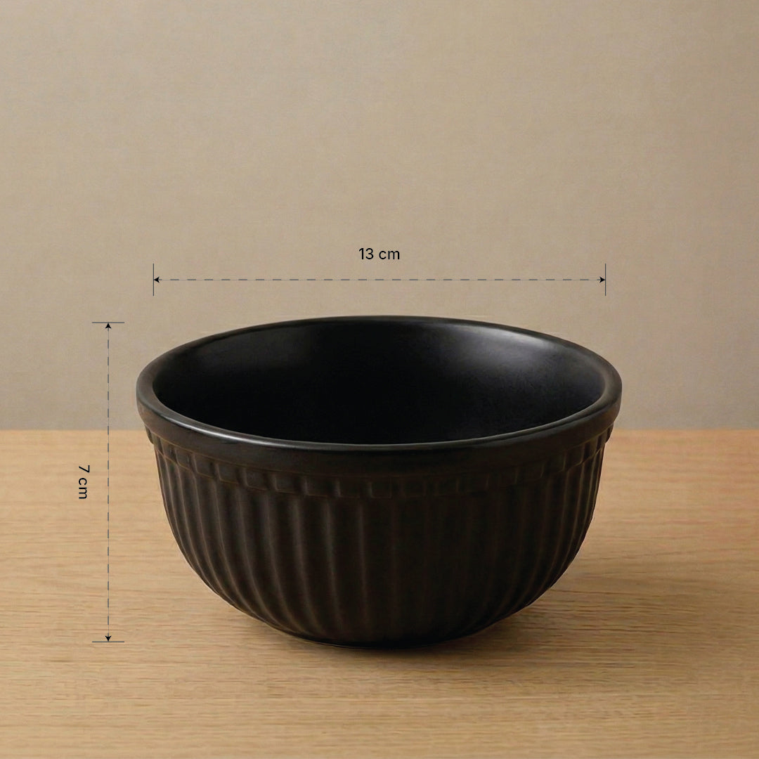 Black Pearl Ceramic Snack Bowl — Set of 2