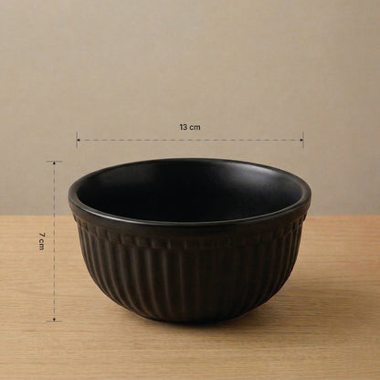 Black Pearl Ceramic Snack Bowl — Set of 2