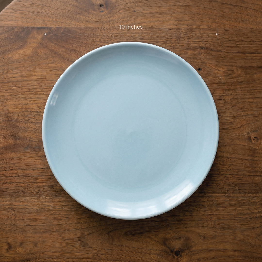 Powder Blue Dinner Set — Set of 4 (1 Dinner Plate, 1 Quarter Plate, 2 Bowls)