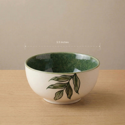 Green Leaf Dinner Set — Set of 8 (2 Dinner Plates, 2 Quarter Plates, 4 Bowls)