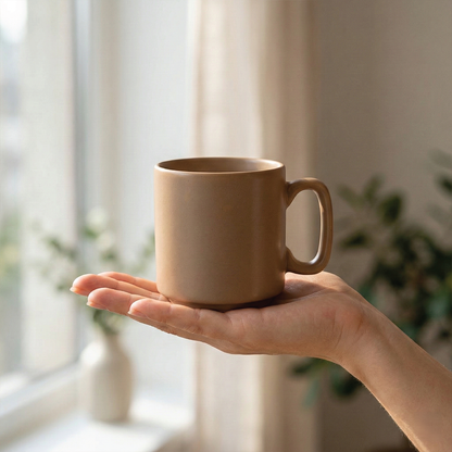 Morning Brew Coffee Mug (Beige) — Set of 4, 330 ml