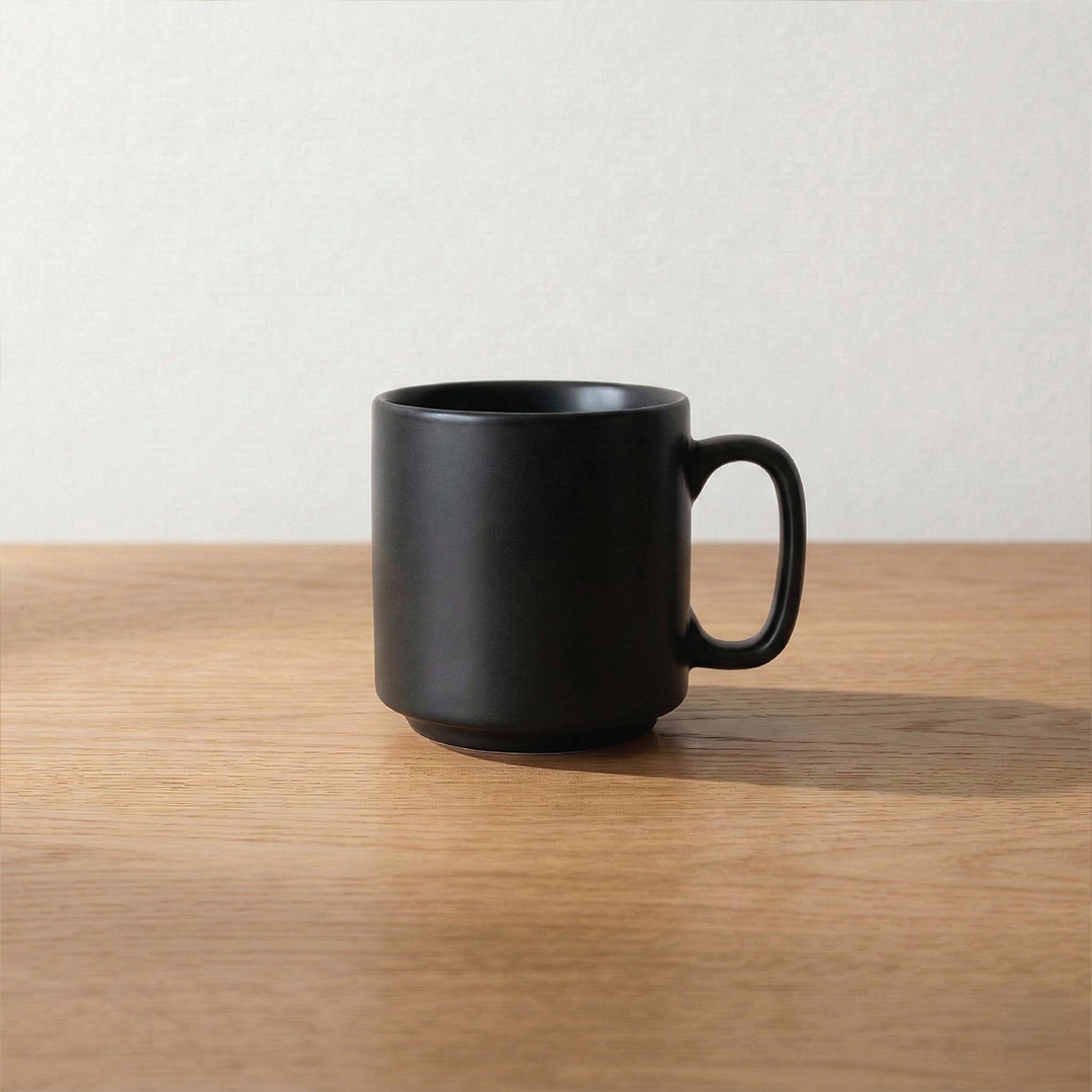 Morning Brew Coffee Mug (Charcoal Black) - Set of 4, 330 ML