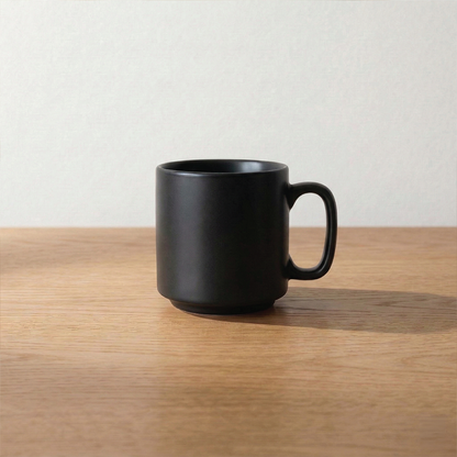 Morning Brew Coffee Mug (Charcoal Black) - Set of 4, 330 ML