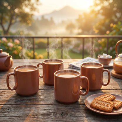 Everyday Classic Coffee Mug (Dusty Peach) — Set of 4, 330 ml