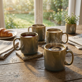 Everyday Classic Coffee Mug (Monsoon Olive) — Set of 4, 330 ml