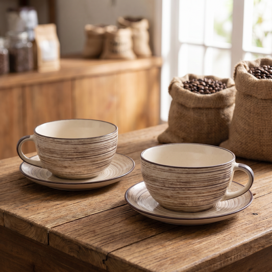 Classic Brew Cup & Saucer Set — Set of 2, 411 ml
