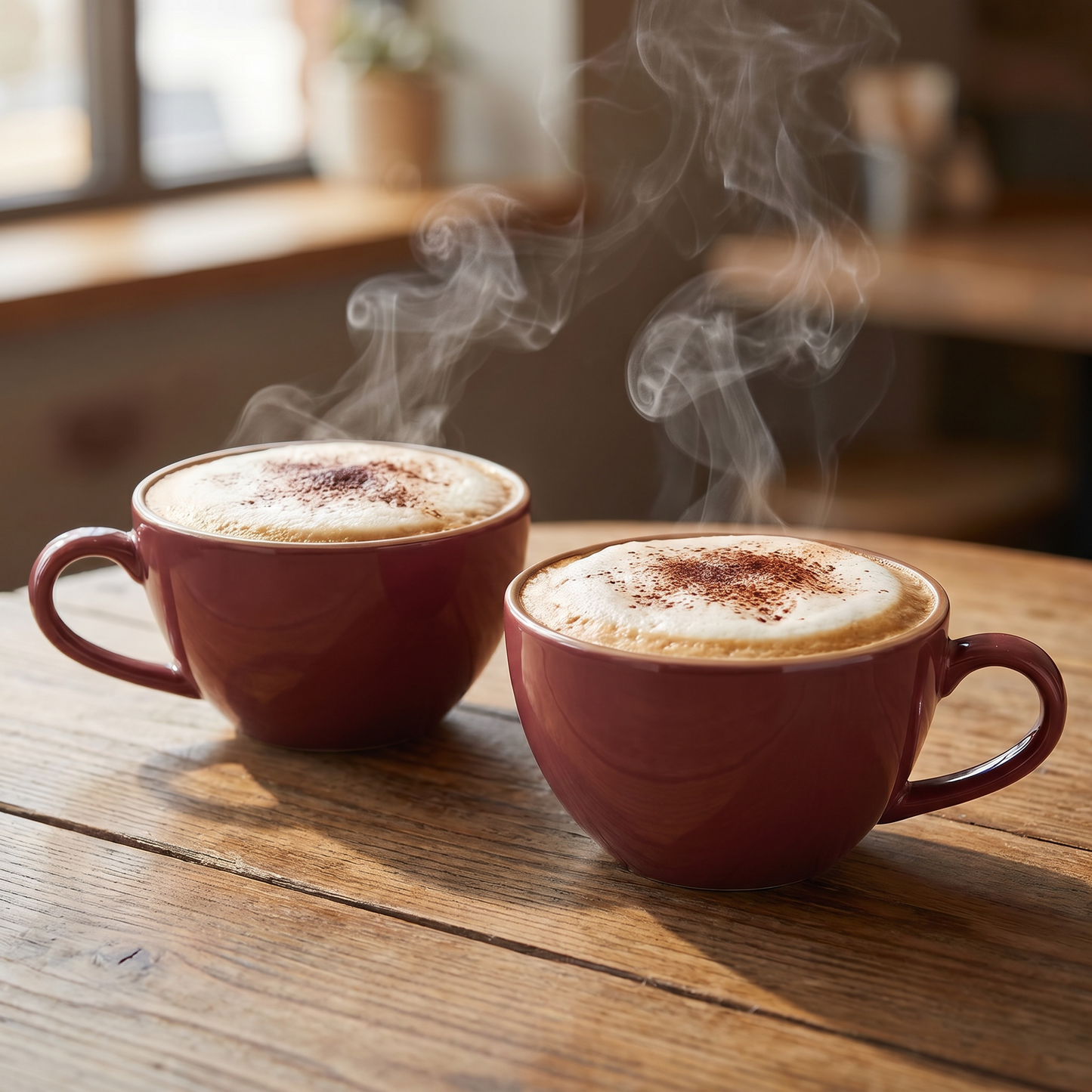 Warm Ember Coffee Mug (Royal Red) — Set of 2, 401 ml