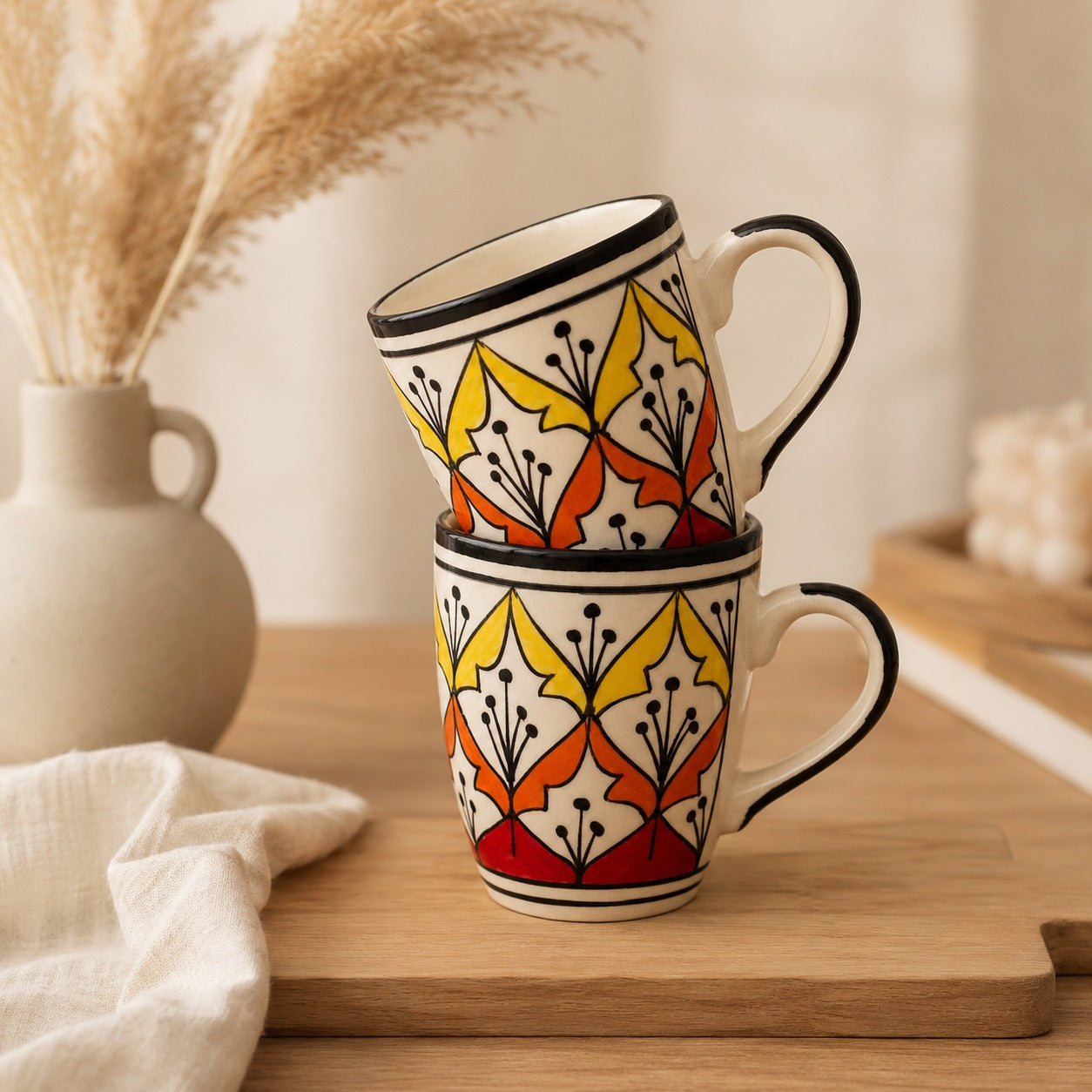 Rajasthan Sunset Mug Set — Set of 2, 528 ml