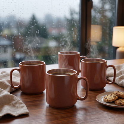 Everyday Classic Coffee Mug (Dusty Peach) — Set of 4, 330 ml